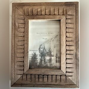 Magnolia Home Joanna Gaines 4x6 Wood Carved Picture Frame NEW Rustic Farmhouse